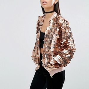 Sequin Bomber Jacket